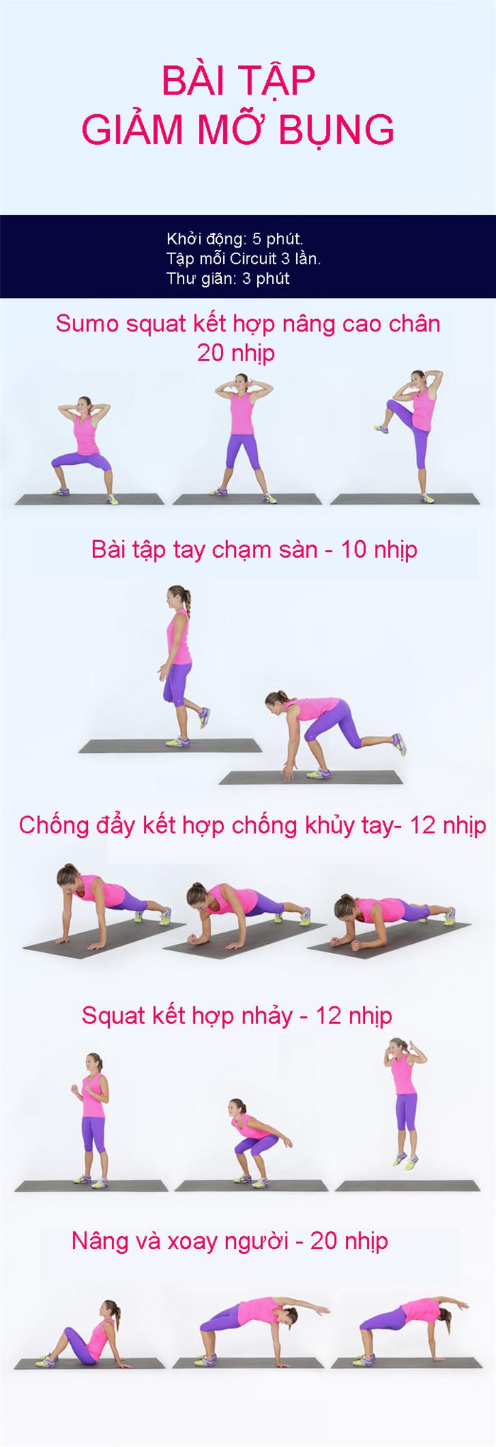 Tổng hợp các bài tập giảm cân tại nhà