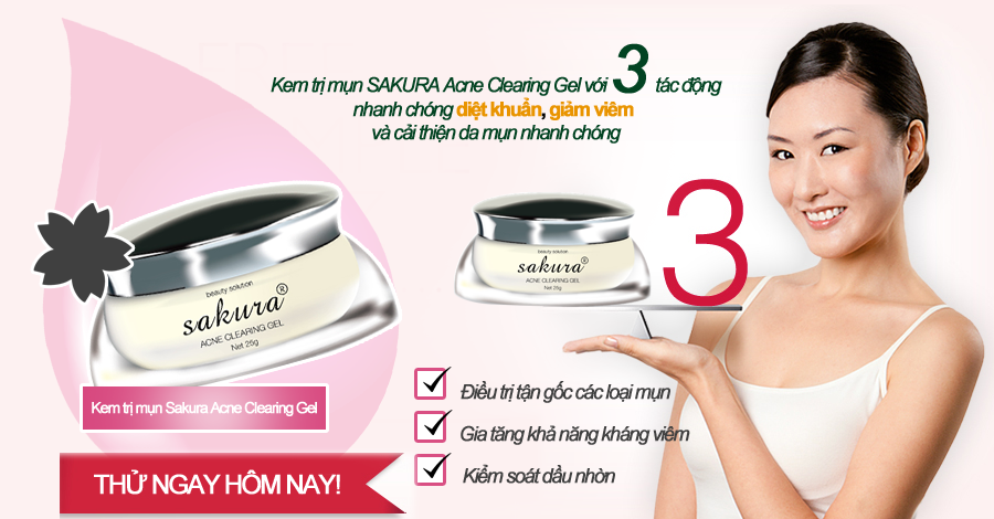 kem tri mun sakura acne clearing gel