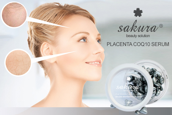 Serum dưỡng trắng da chống lão hóa tinh chất nhau thai cừu Sakura Placenta COQ10 serum