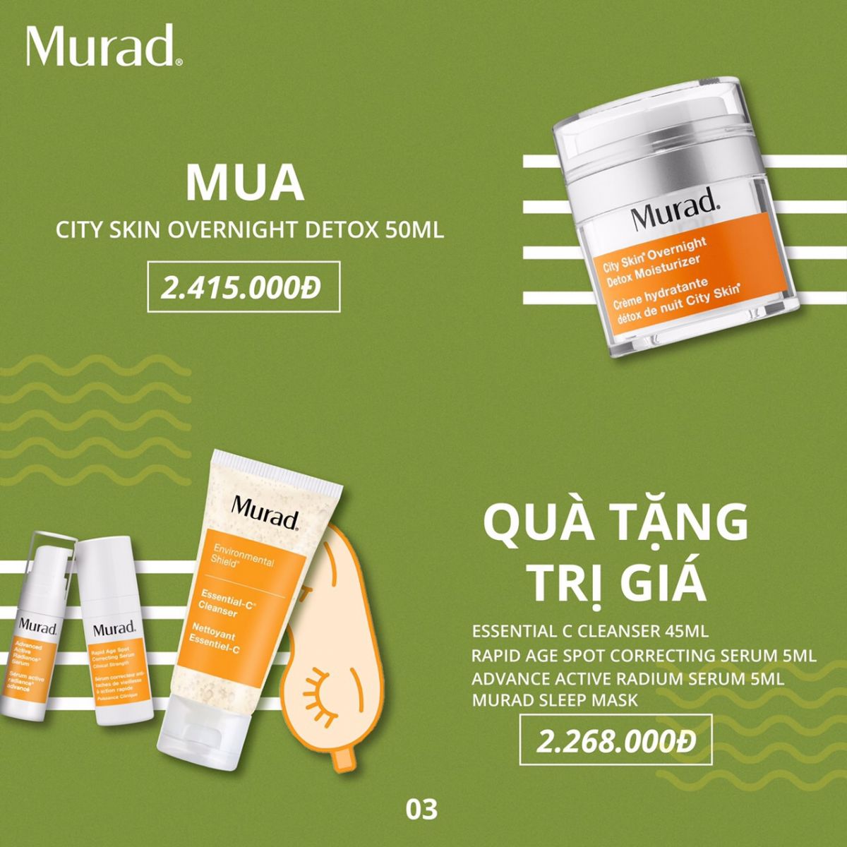 Bộ sản phẩm làm sạch, thải độc và mờ thâm, nám Murad