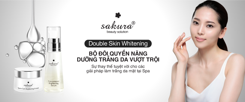 BỘ ĐÔI LÀM TRẮNG DA QUYỀN NĂNG SAKURA DOUBLE SKIN WHITENING