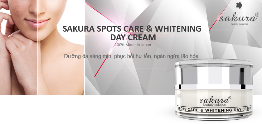 KEM DƯỠNG TRẮNG DA GIẢM NÁM BAN NGÀY SAKURA SPOTS CARE & WHITENING DAY CREAM SPF 50 PA++++