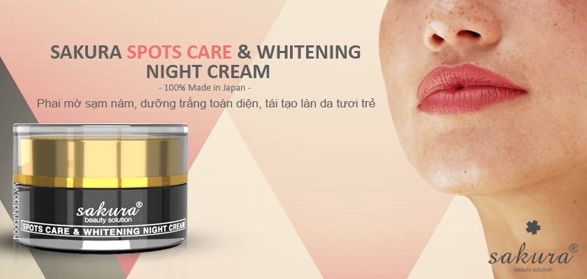 KEM DƯỠNG TRẮNG DA GIẢM NÁM BAN ĐÊM SAKURA SPOTS CARE & WHITENING NIGHT CREAM