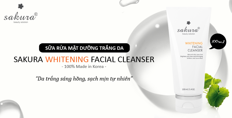 Sữa rửa mặt trắng da Sakura Whitening Facial Cleanser