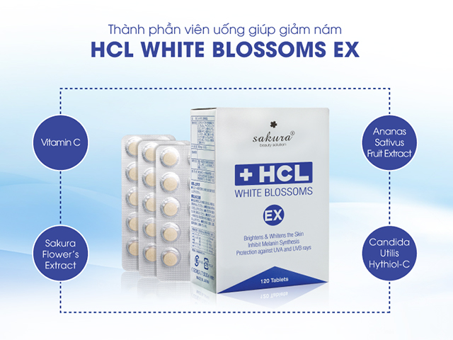 viên uống giảm nám chuyên sâu Sakura HCL White Blossoms EX