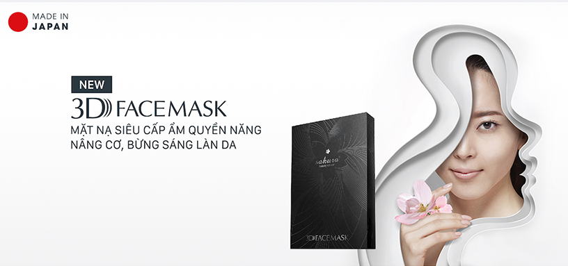 Mặt nạ nâng cơ, siêu cấp ẩm và làm sáng da quyền năng Sakura 3D Face Mask