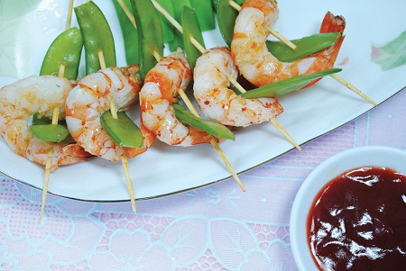 Tôm hấp đậu Hà Lan