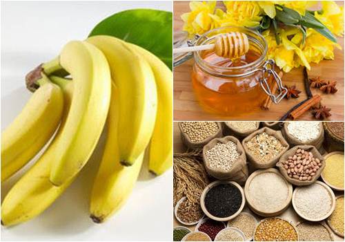 Mặt nạ 1: Chuối + mật ong + bột ngũ cốc = mặt nạ dưỡng da trắng mịn