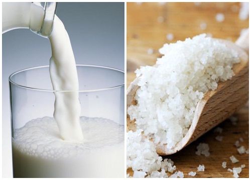 Hỗn hợp sữa tươi và muối