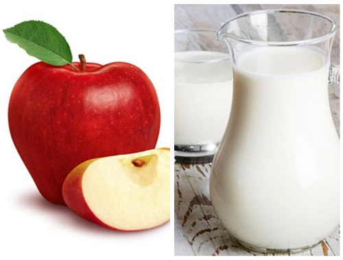 Hỗn hợp táo và sữa tươi