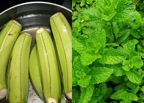 Trị nám và tàn nhang bằng chuối xanh và lá bạc hà