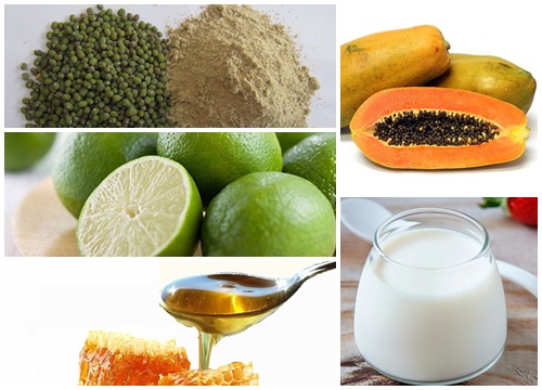 Hỗn hợp đu đủ chín – sữa chua – bột đậu xanh