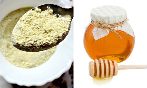 Công thức 1: Bột đậu xanh + mật ong 
