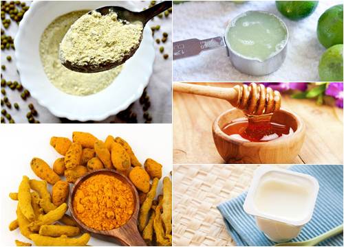 Công thức 3: Bột đậu xanh + bột nghệ + mật ong + sữa chua không đường + chanh