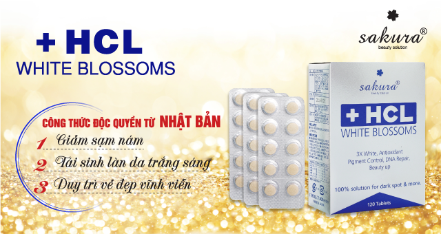 Viên uống giảm nám chuyên sâu Sakura HCL White Blossoms EX