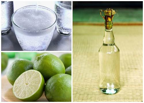 Chanh + rượu trắng + soda không đường