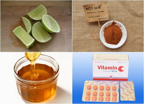 Cách 2: Chanh + mật ong + bột quế + vitamin C