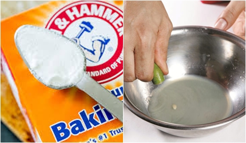 Cách 1: Nước cốt chanh + Baking soda