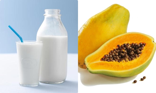 Công thức 1: Sữa tươi và đu đủ