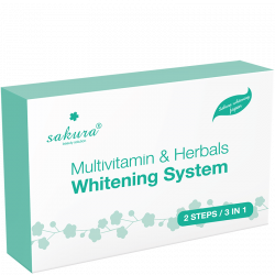 Bộ kem tắm trắng Vitamin C và thảo dược tổng hợp Sakura Multivitamin & Herbals Whitening System - MUA 3 TẶNG 1