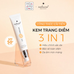 Kem trang điểm, chống nắng đa năng Sakura CC Cream Flawless Control Base SPF50+ PA++++