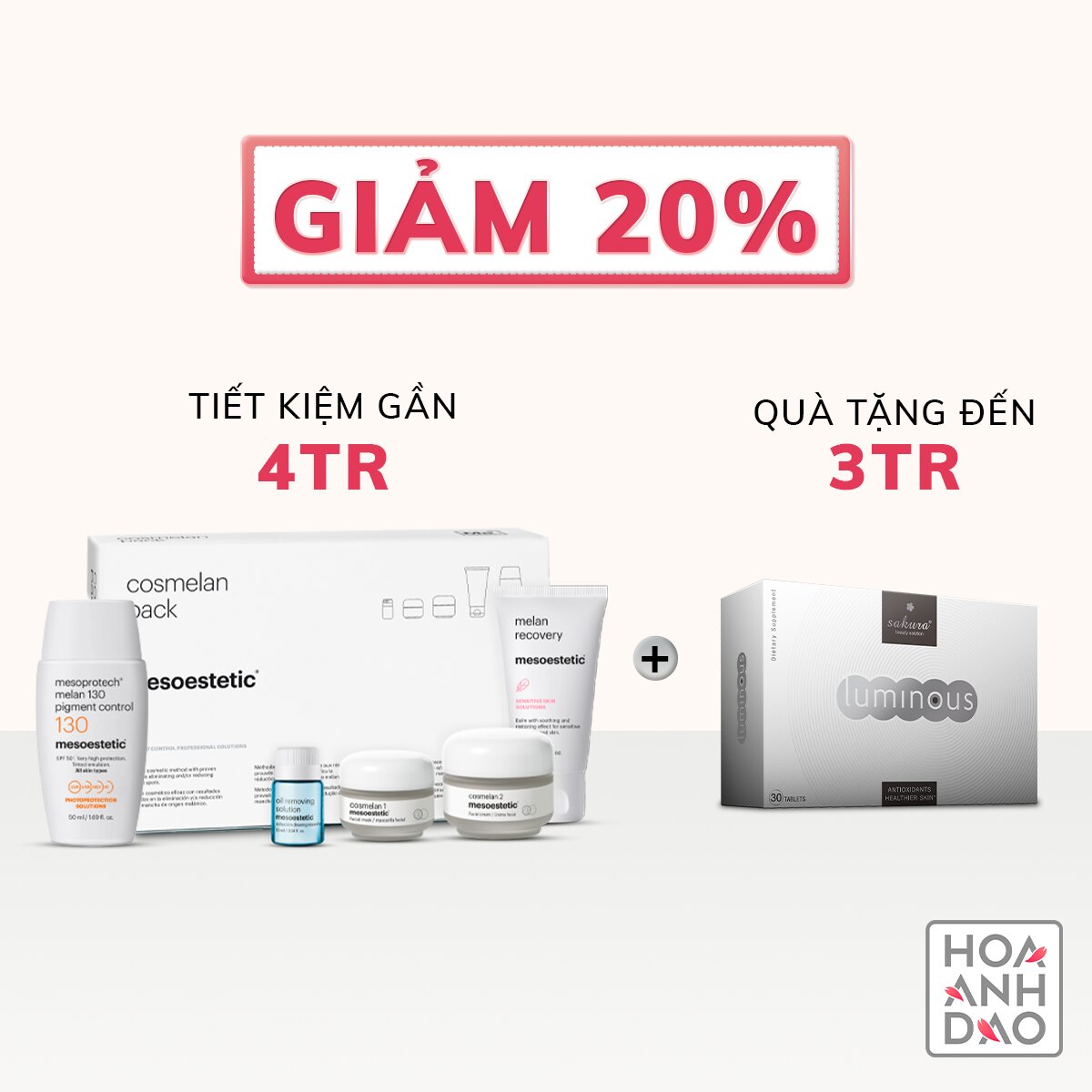 Bộ giảm nám chuyên sâu Mesoestetic Cosmelan Pack
