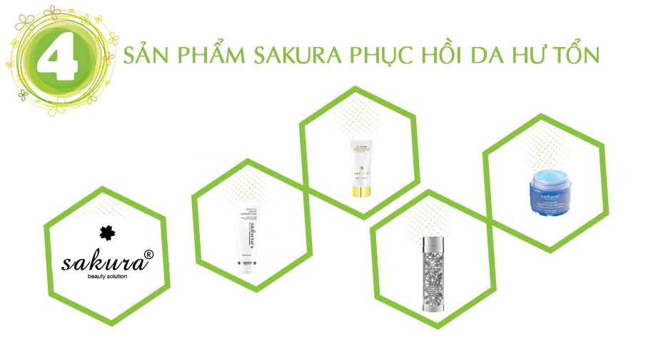 Bộ tứ sản phẩm quyền lực phục hồi da hư tổn