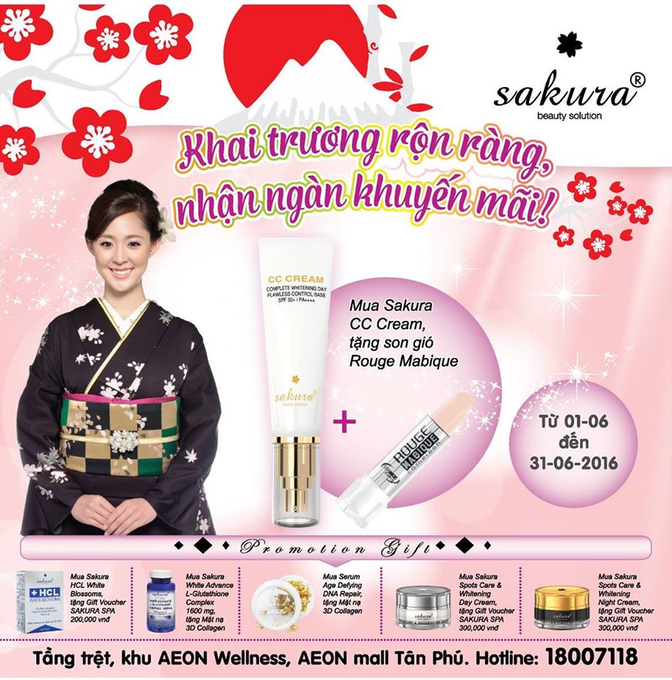 Sakura khuyến mãi tưng bừng nhân buổi ra mắt cửa hàng bán lẻ tại AEON WELLNESS Tân Phú