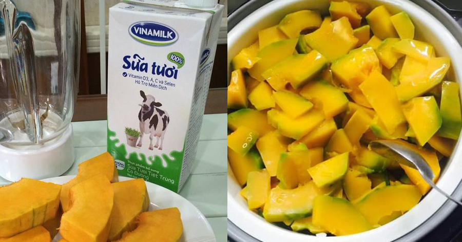 Hấp chín bí đỏ rồi nghiền nhuyễn theo cách này để làm sữa, sau 1 tuần “cò hương” cũng phải tăng 5kg