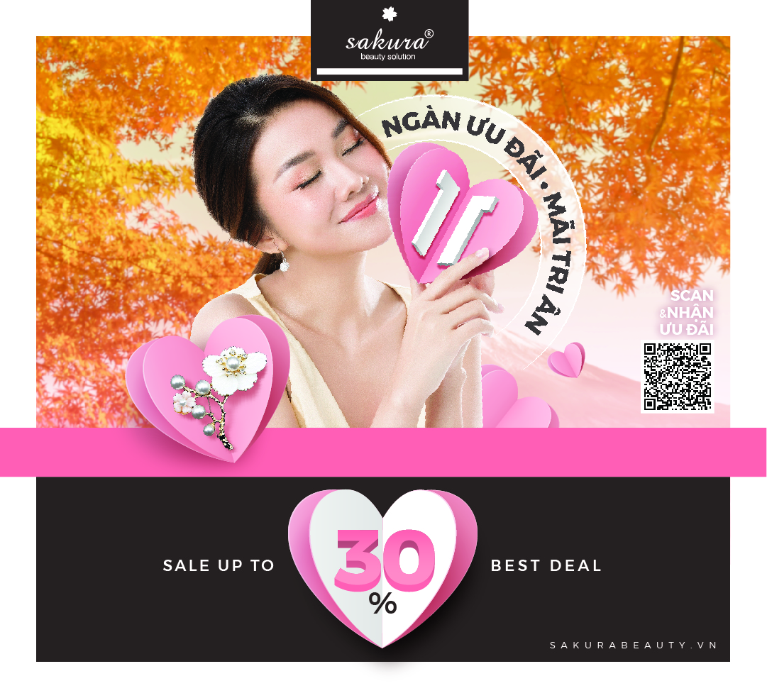 Khuyến mãi Tháng 11: Sakura sale up 30% - Nhận cài áo cao cấp trị giá 499,000VND