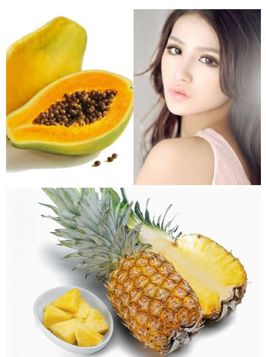 trị tàn nhang với dứa và đu đủ