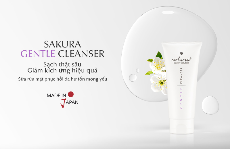 sữa rửa mặt dành riêng cho da nhạy cảm Sakura Gentle Cleanser