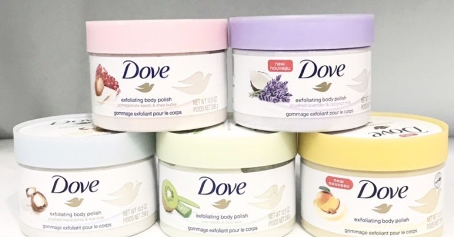 Dòng kem tẩy tế bào chết body của Dove có 6 loại